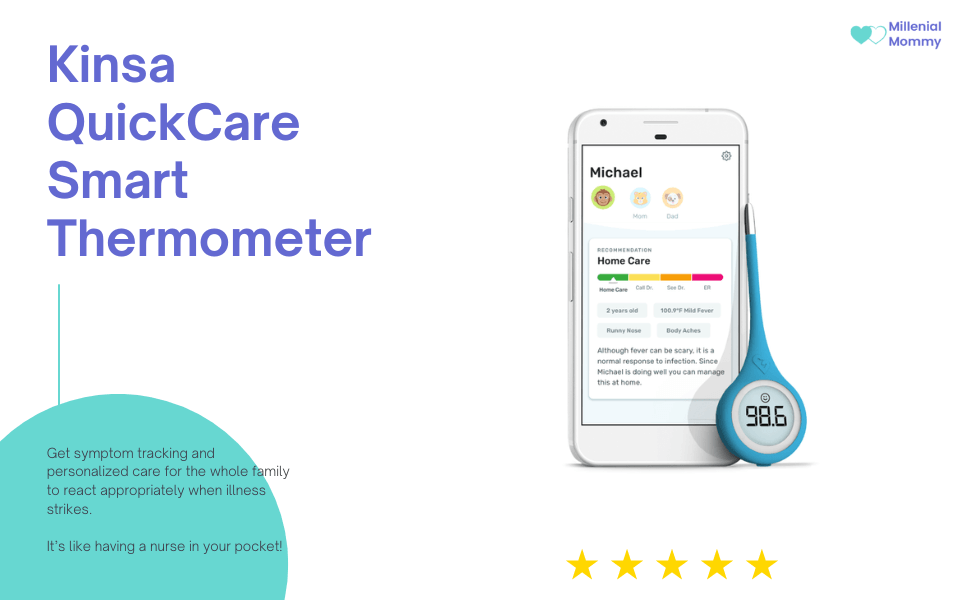 Kinsa Quick Scan Non-Contact Smart Thermometer for Fever, Smartphone App